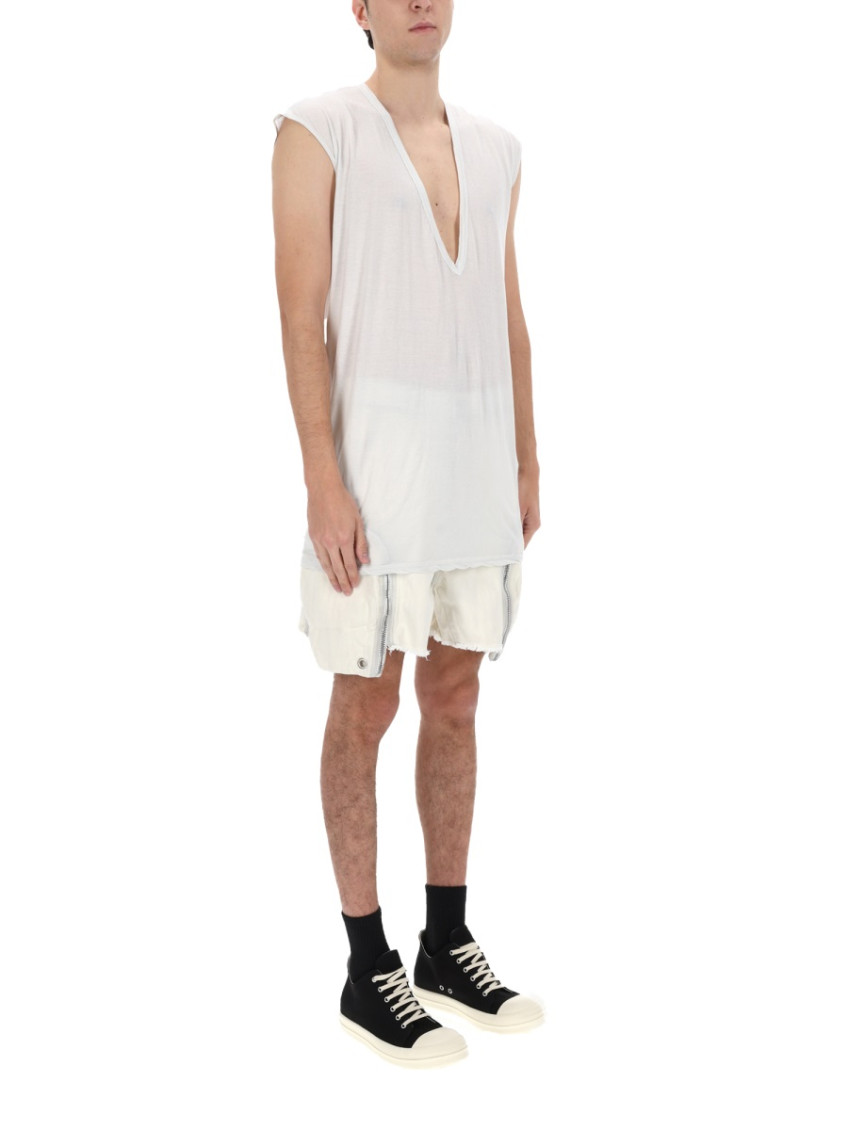 White Solid Shorts