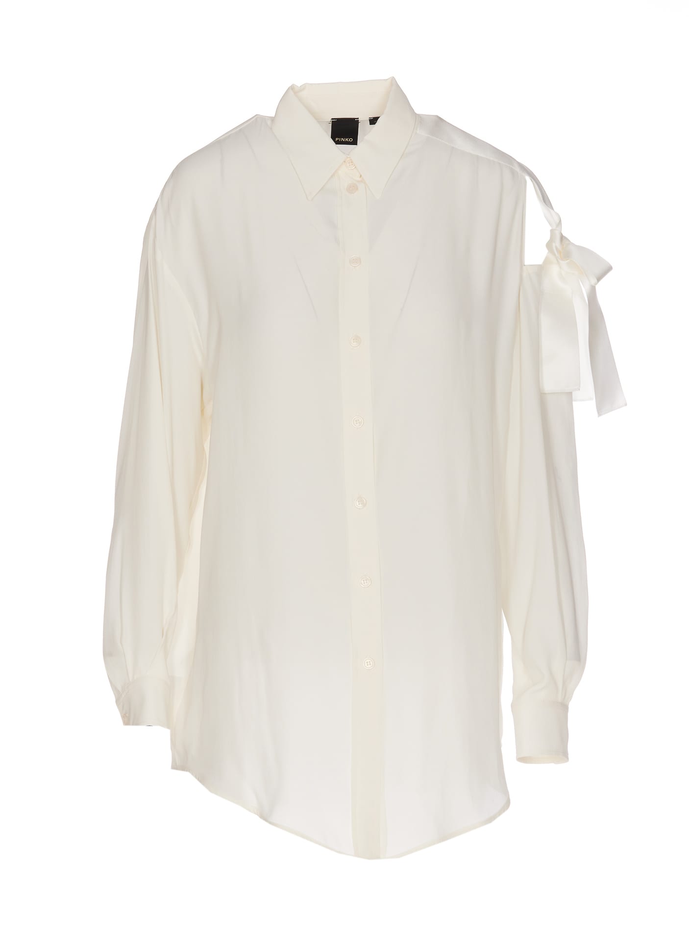 Bow-detail pointed-collar shirt - White