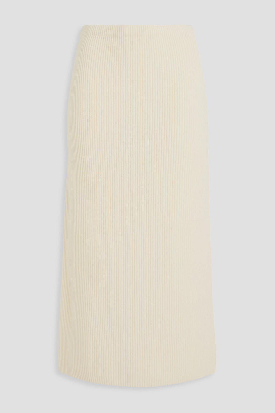 Ribbed wool and cashmere-blend midi skirt - White - L
