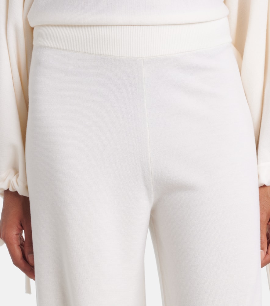 Virgin wool wide-leg pants