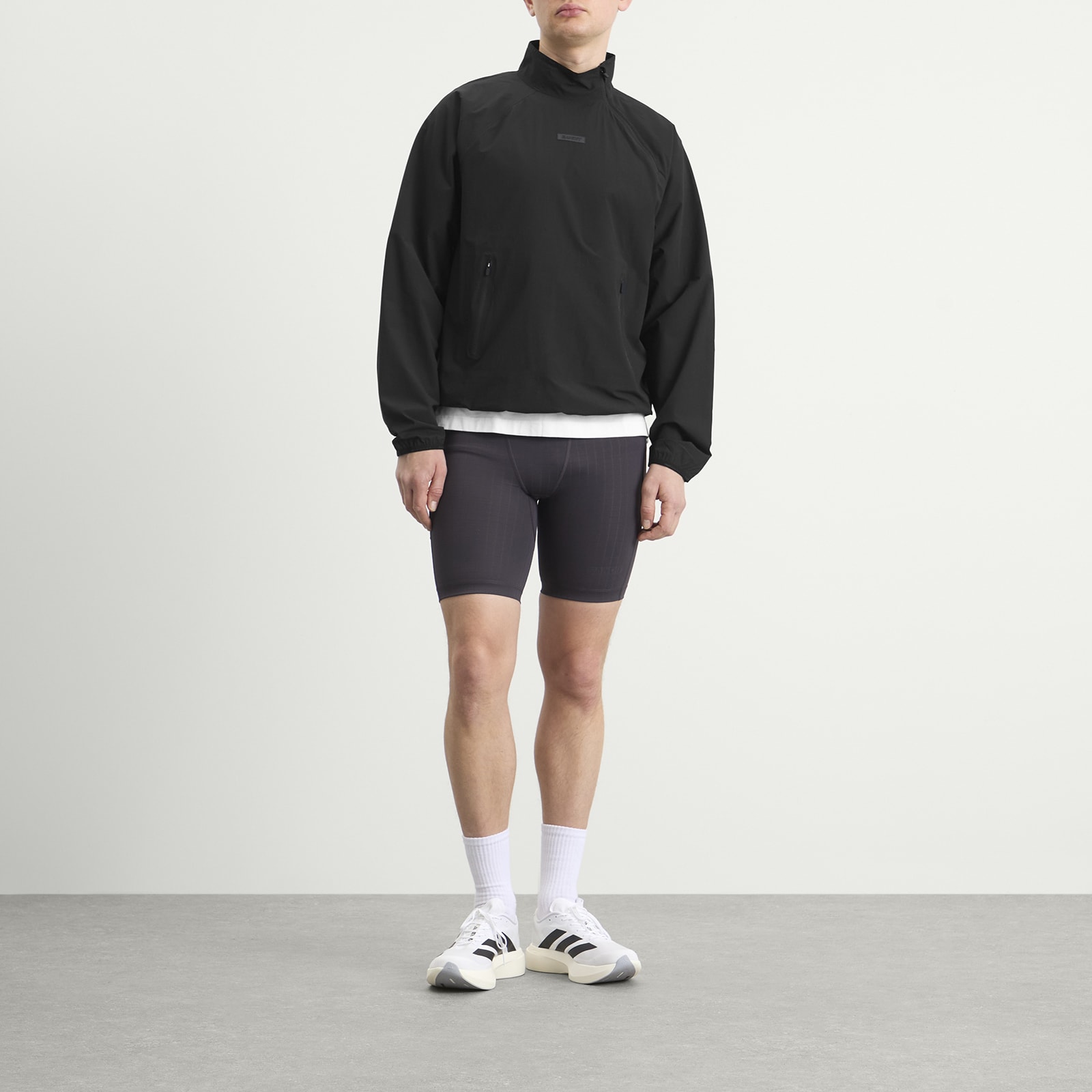 Men's Windproof Asymetrical Pullover Black