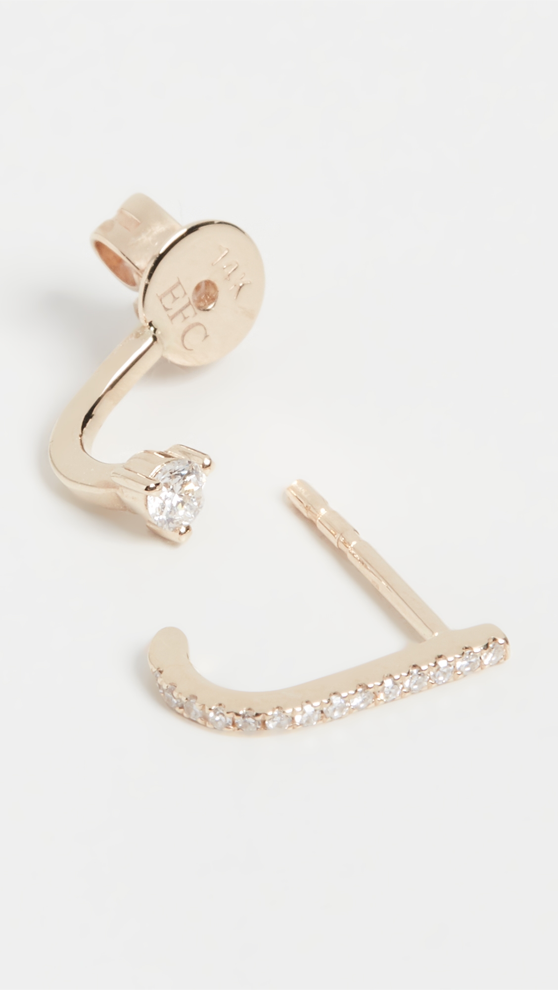 14k Single Prong Set Diamond Illusion Stud Yellow Gold One Size