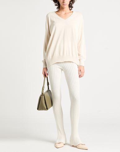 Woman Sweater Ivory Size L Cotton
