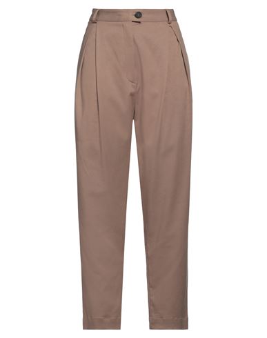 Woman Pants Light brown Size L Lyocell, Cotton, Elastane
