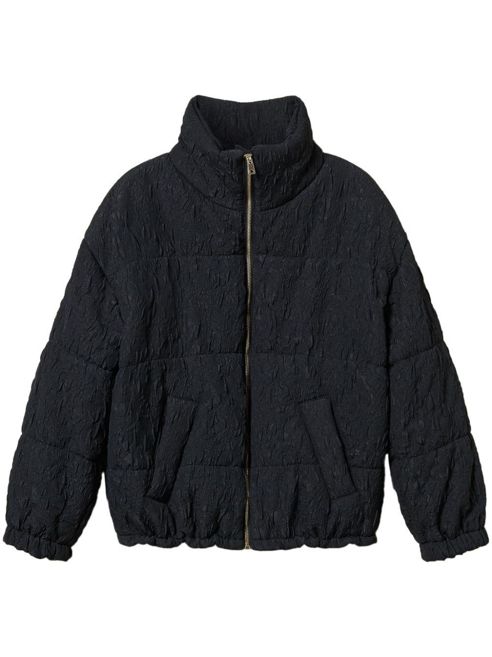 Embossed puffer jacket - Black