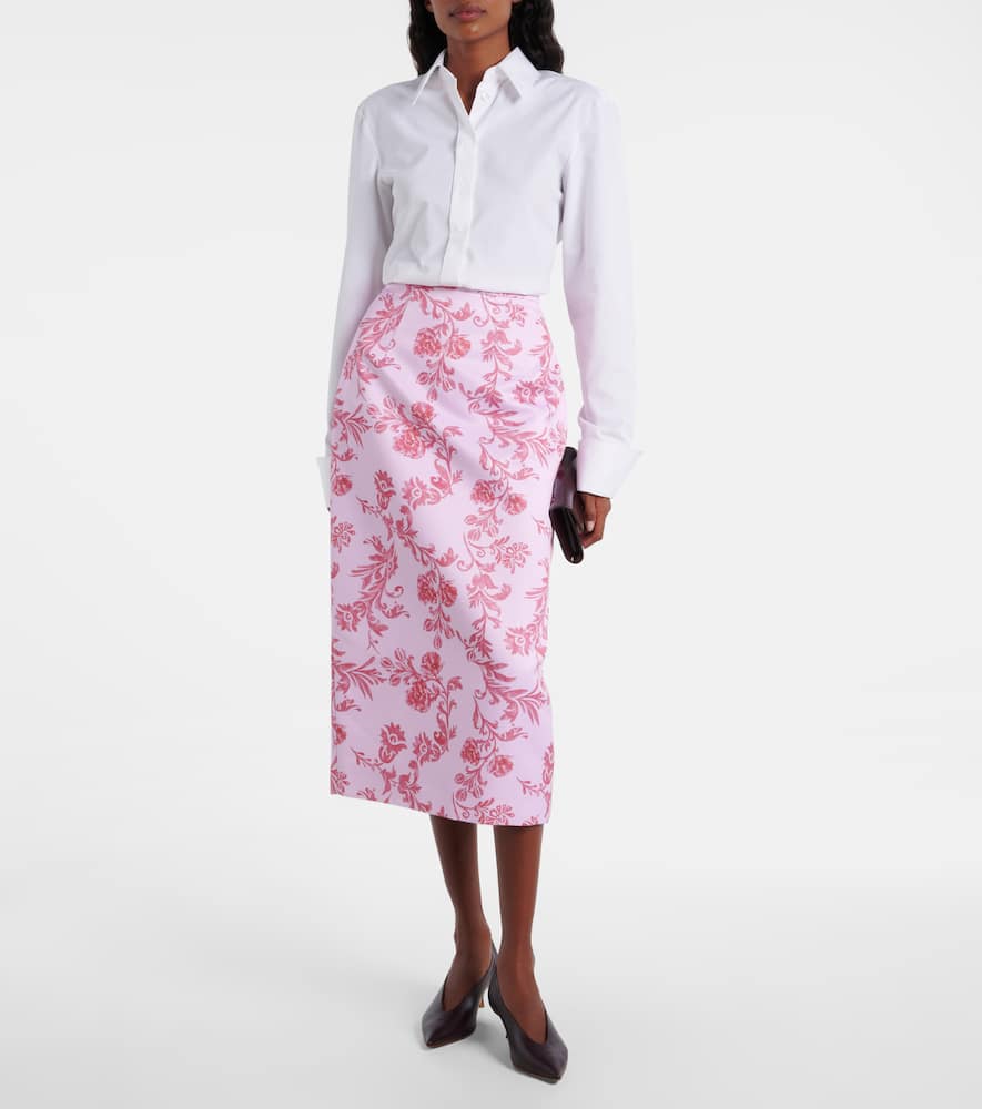 Lorelei floral taffeta faille pencil skirt