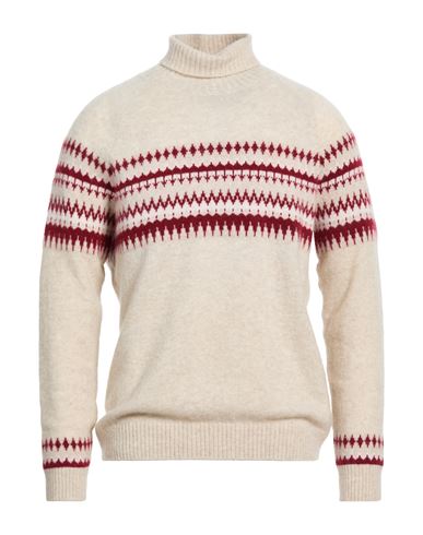 Man Turtleneck Beige Size XXL Cashmere, Silk, Polyester
