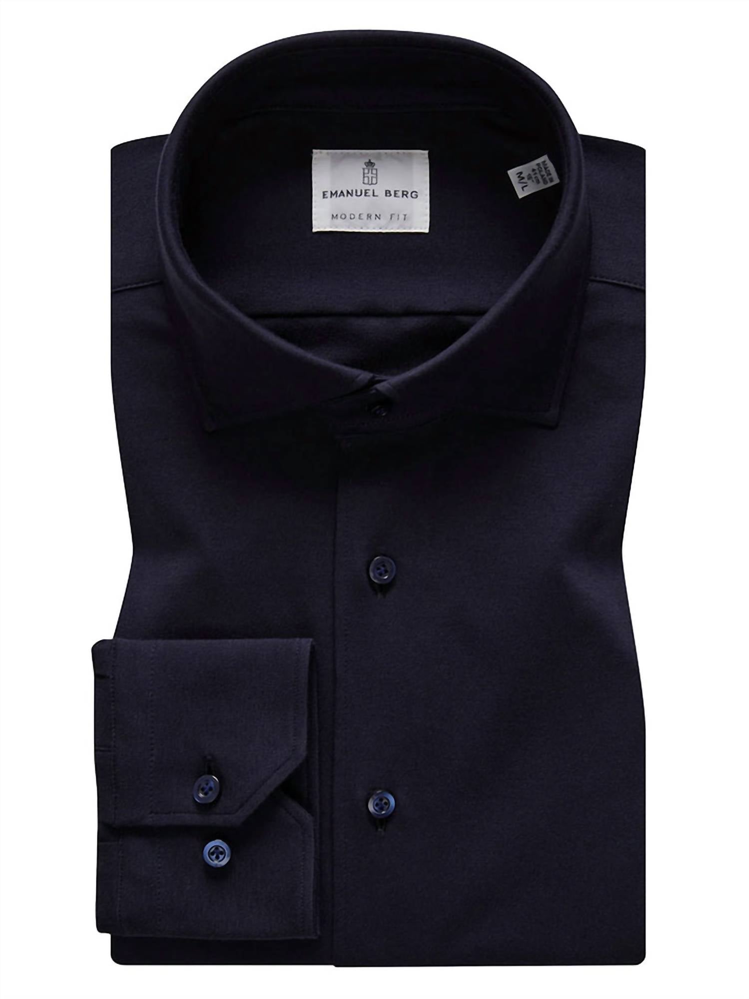 Men's Modern 4Flex Stretch Knit Shirt In Navy Solid