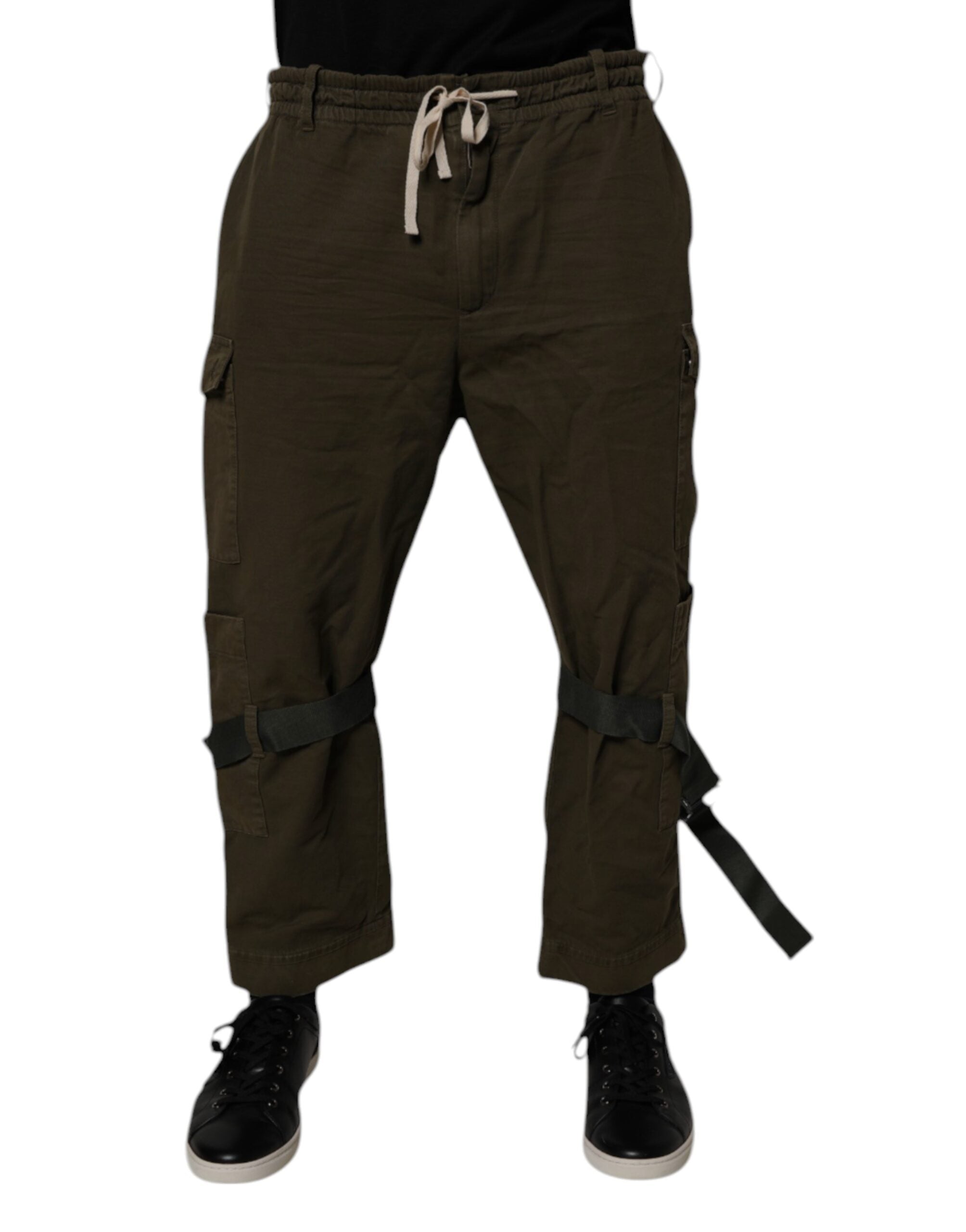 Cotton Stretch Cargo Pants — Brown