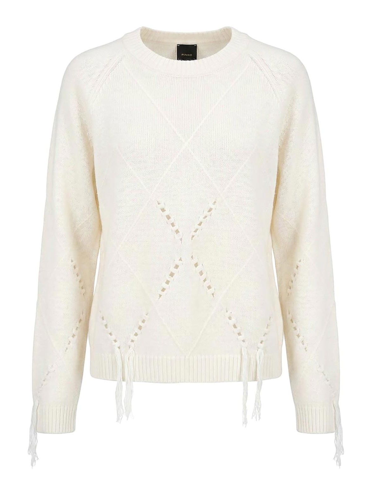 Wool and cashmere sweater with maxi diamonds - XS