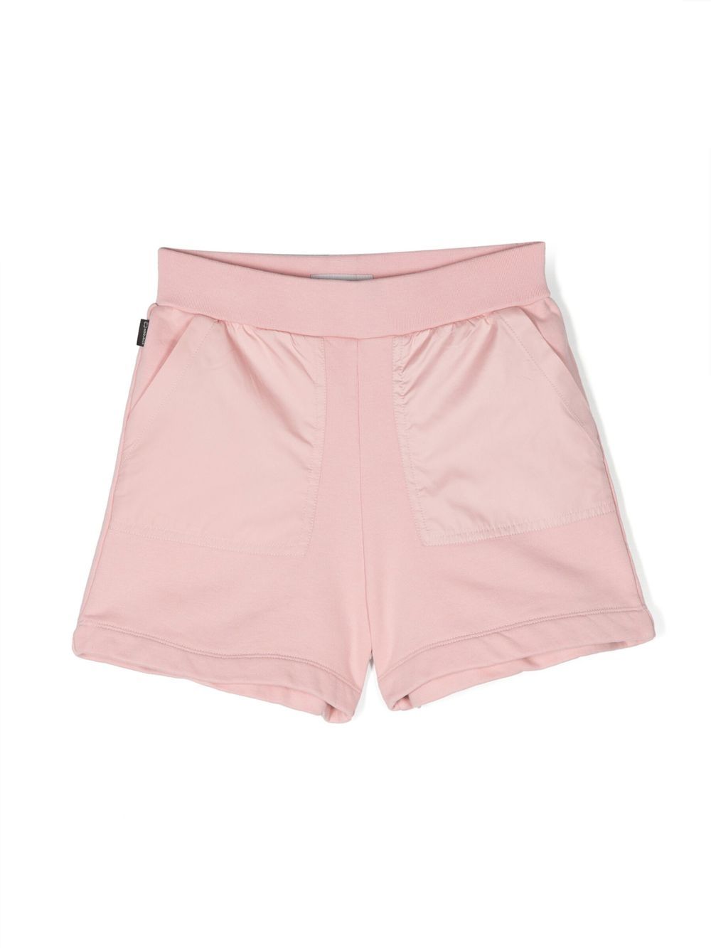Panelled elasticated-waist shorts - Pink