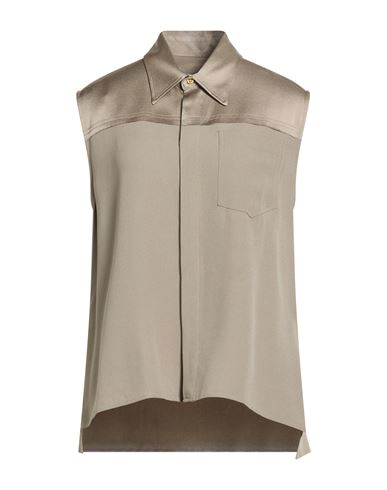 Woman Shirt Taupe Size 6 Acetate, Viscose