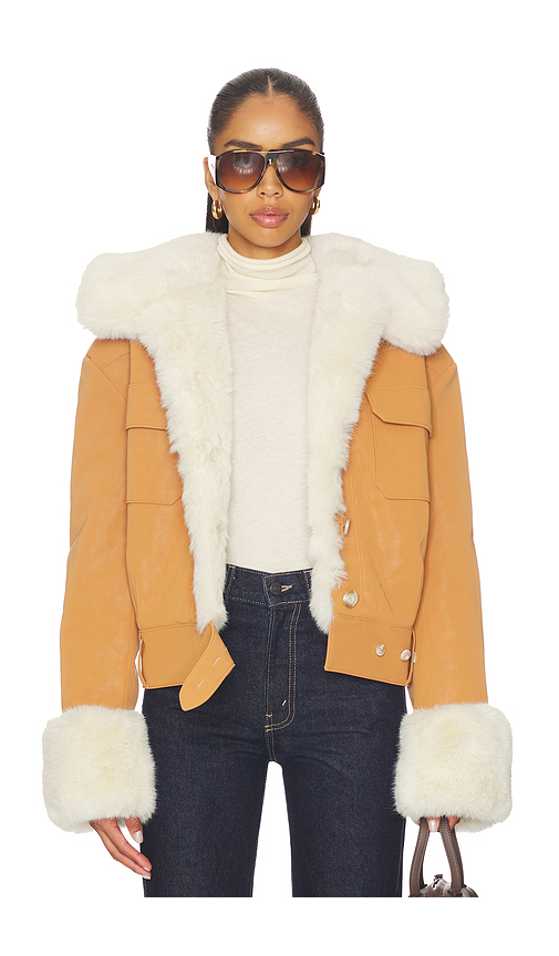Lovers and Friends James Faux Leather Jacket in Brown. M. Also in L, S, XL