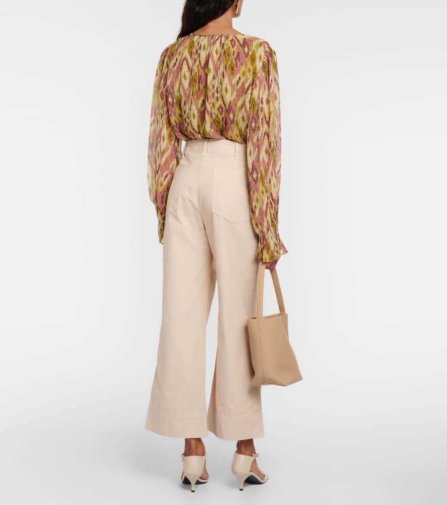 Mya cropped cotton wide-leg pants