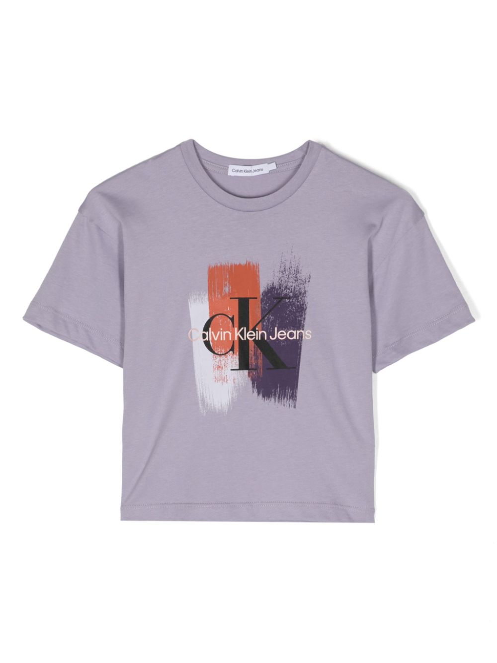 Brushstroke logo-print T-shirt - White