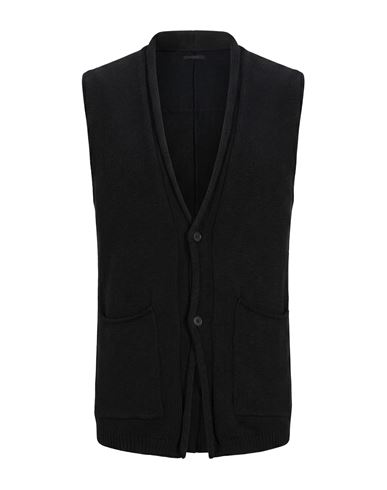 Man Cardigan Black Size XL Virgin Wool