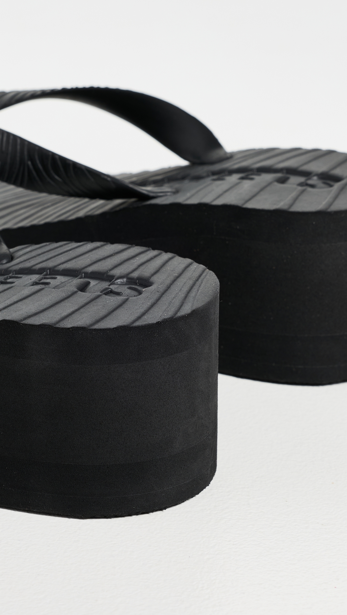 High Platform Flip Flops Black