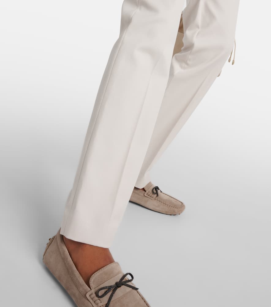 Cotton-blend slim pants