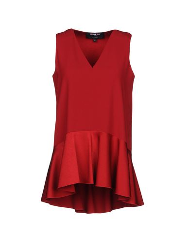 Woman Top Red Size 6 Triacetate, Polyester