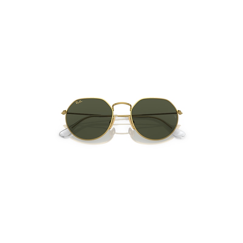 Ray-Ban Jack Titanium Sunglasses Gold Frame Green Lense