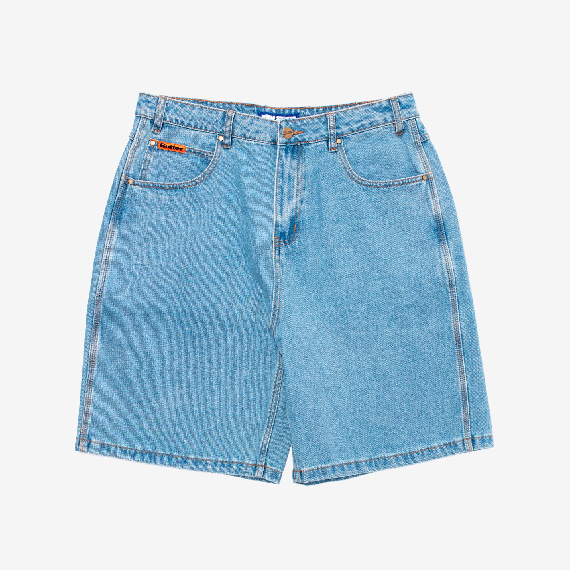 Butter Goods Baggy Denim Shorts - WASHED INDIGO - unisex - W