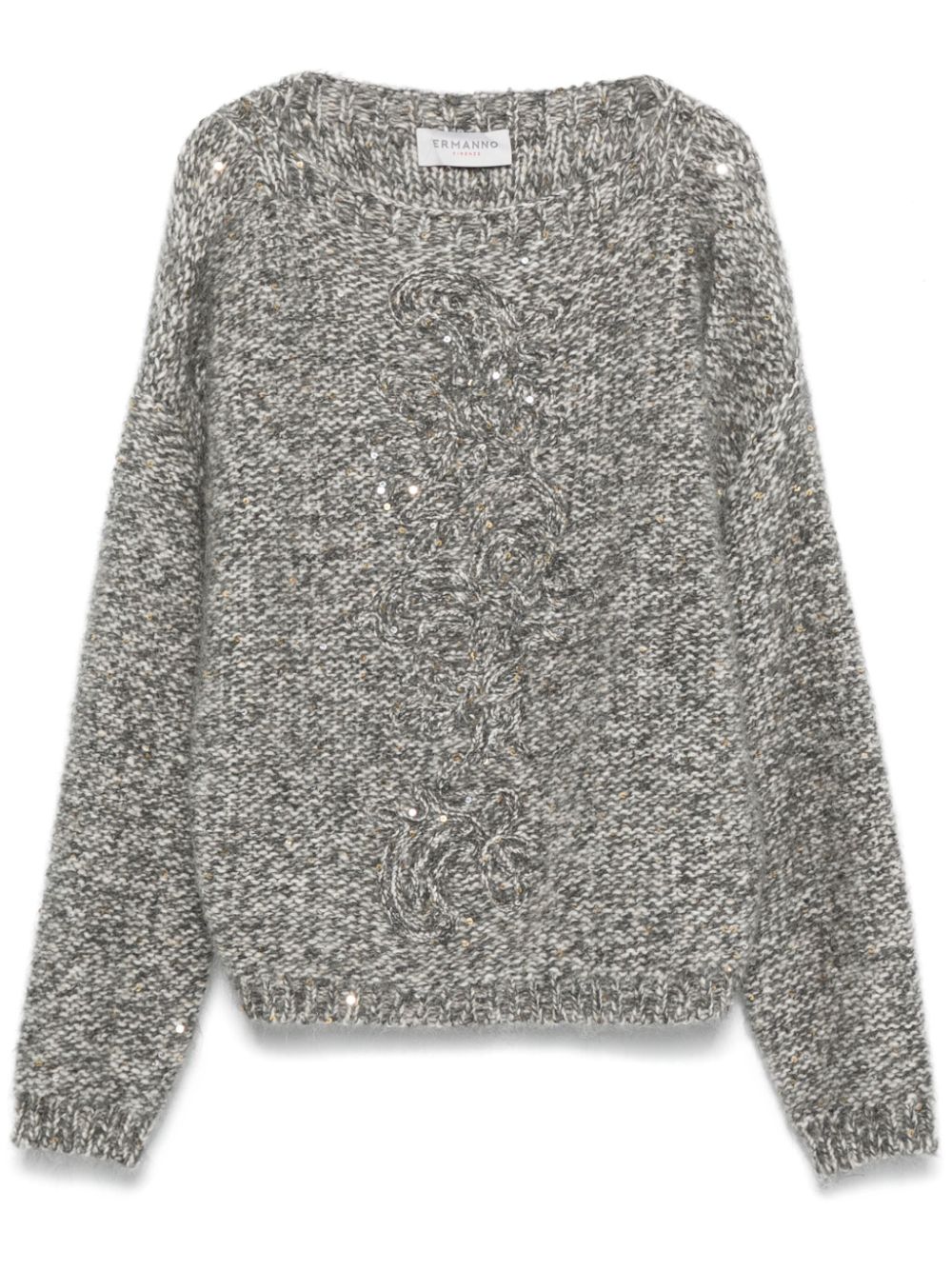 Sequin-embellished sweater - Grey