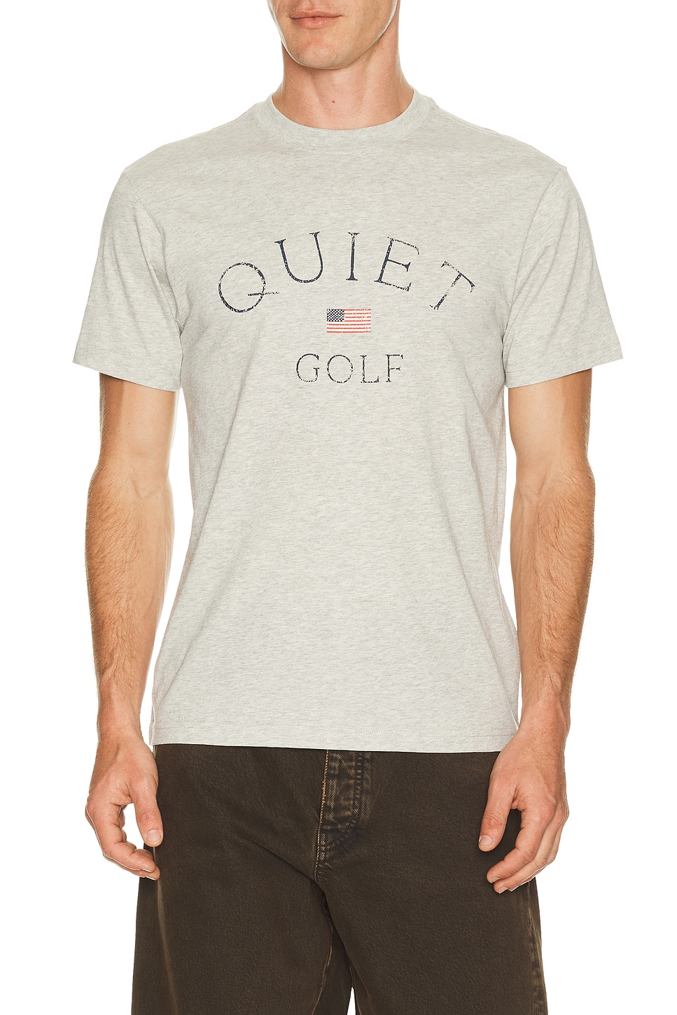 Quiet Golf USA T-Shirt in Ash - Grey. L also in S, M, XL/1X, XXL/2X