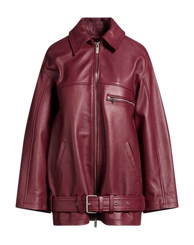 Woman Jacket Burgundy Size 4 Lambskin