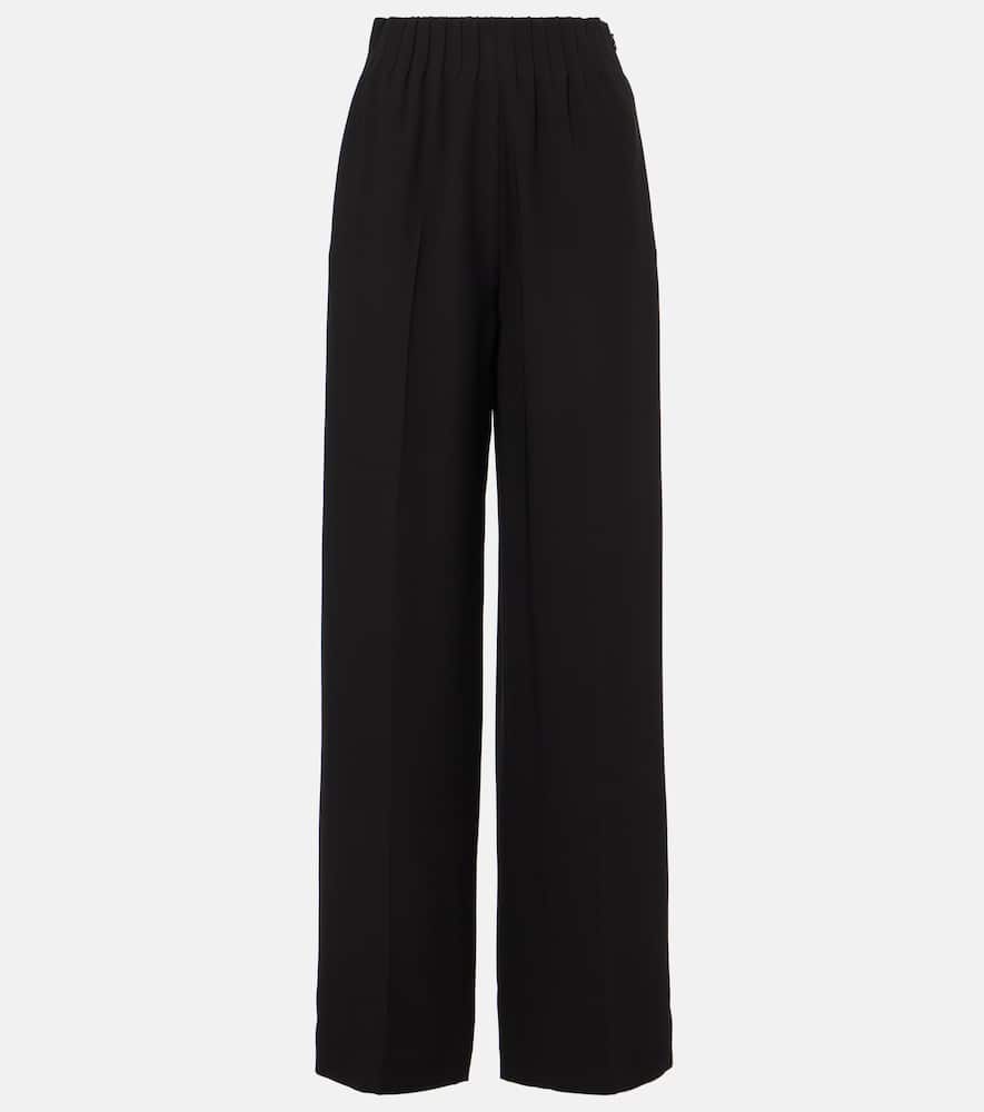 Maud high-rise silk cady wide-leg pants