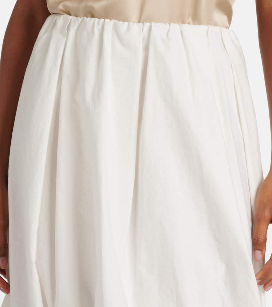 Cotton-blend midi skirt
