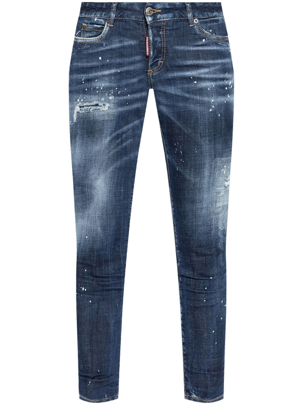 Logo-patch cotton jeans - Blue