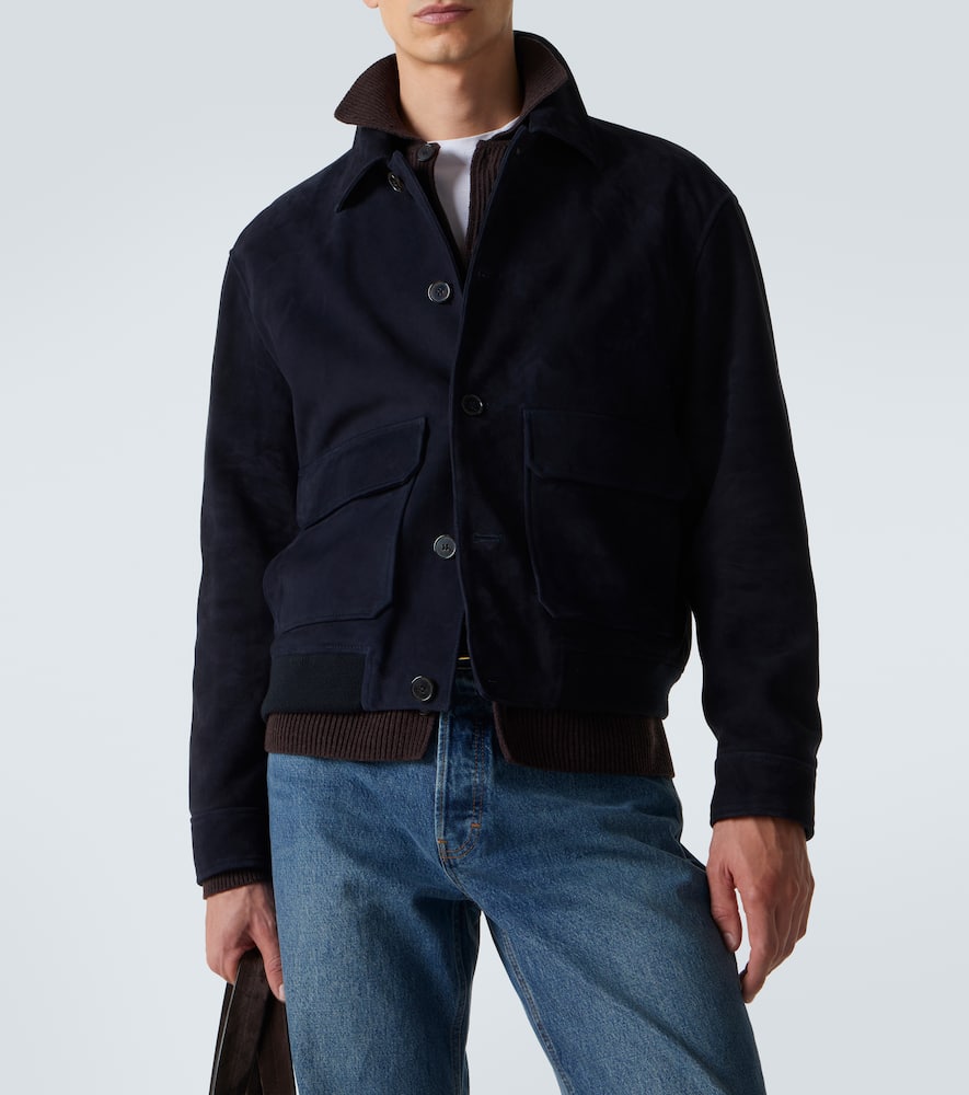 Suede blouson jacket