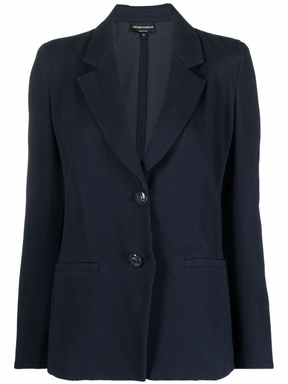 Emporio Armani single-breasted twill jacket - Blue