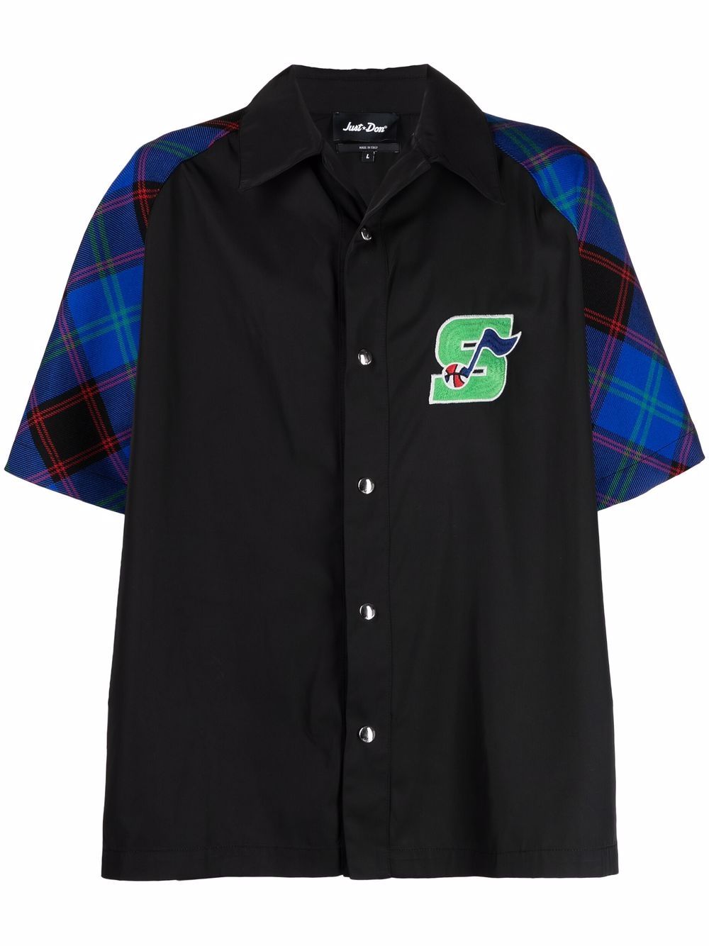 Colour-block short-sleeved shirt - Black