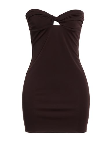Woman Mini dress Chocolate brown Size 2 Viscose, Elastane