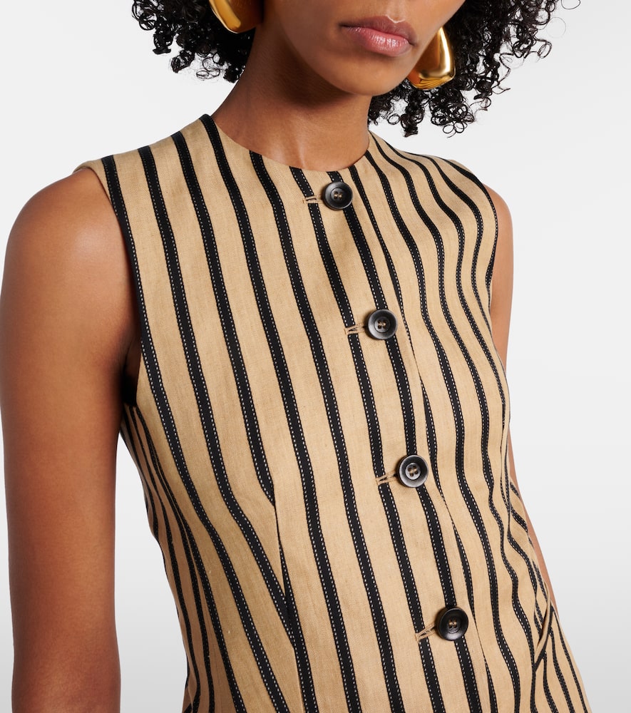 Rodeo striped linen and cotton-blend top