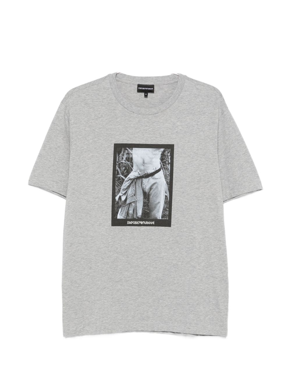 Graphic Print Cotton T-Shirt — grey