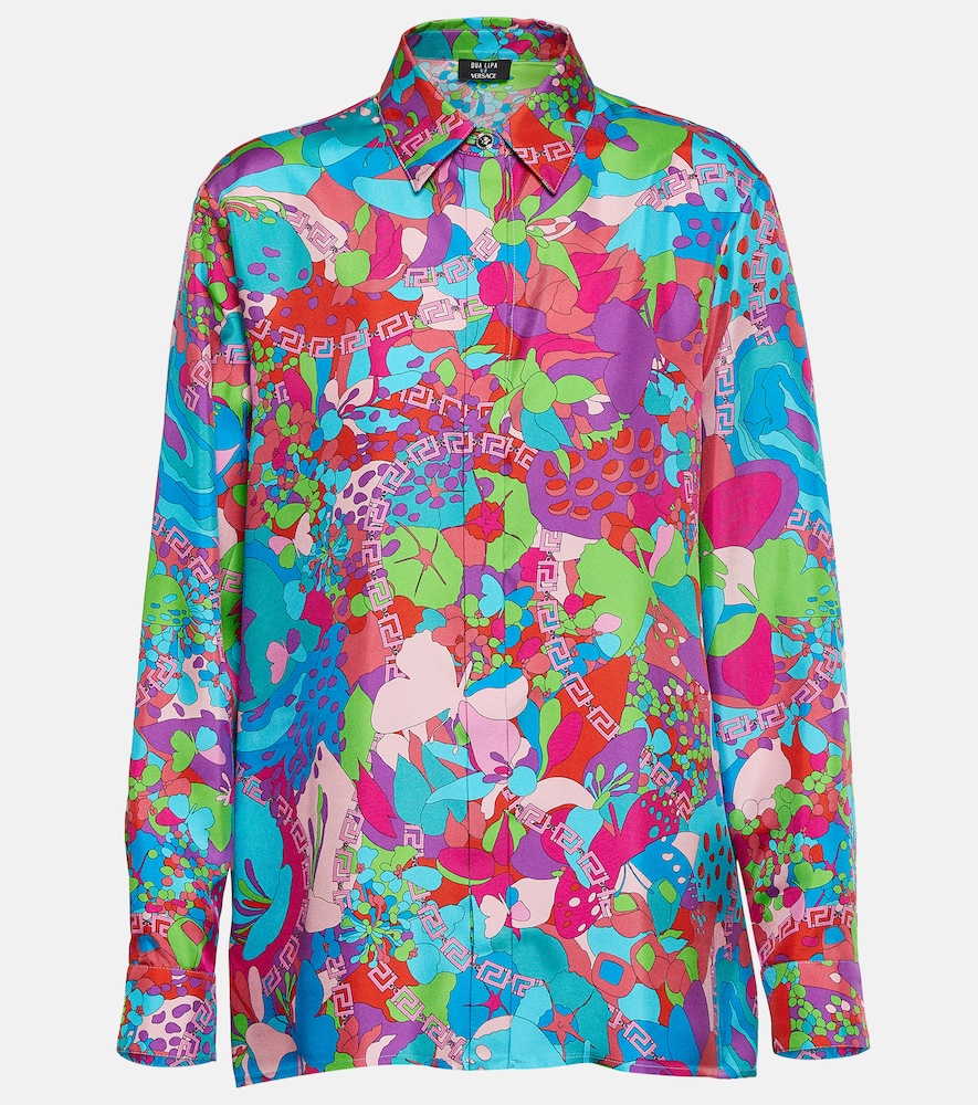 X Dua Lipa Floral Summer silk twill shirt