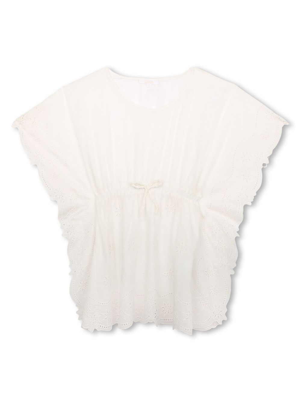 Ruffle-detailing organic cotton dress - White