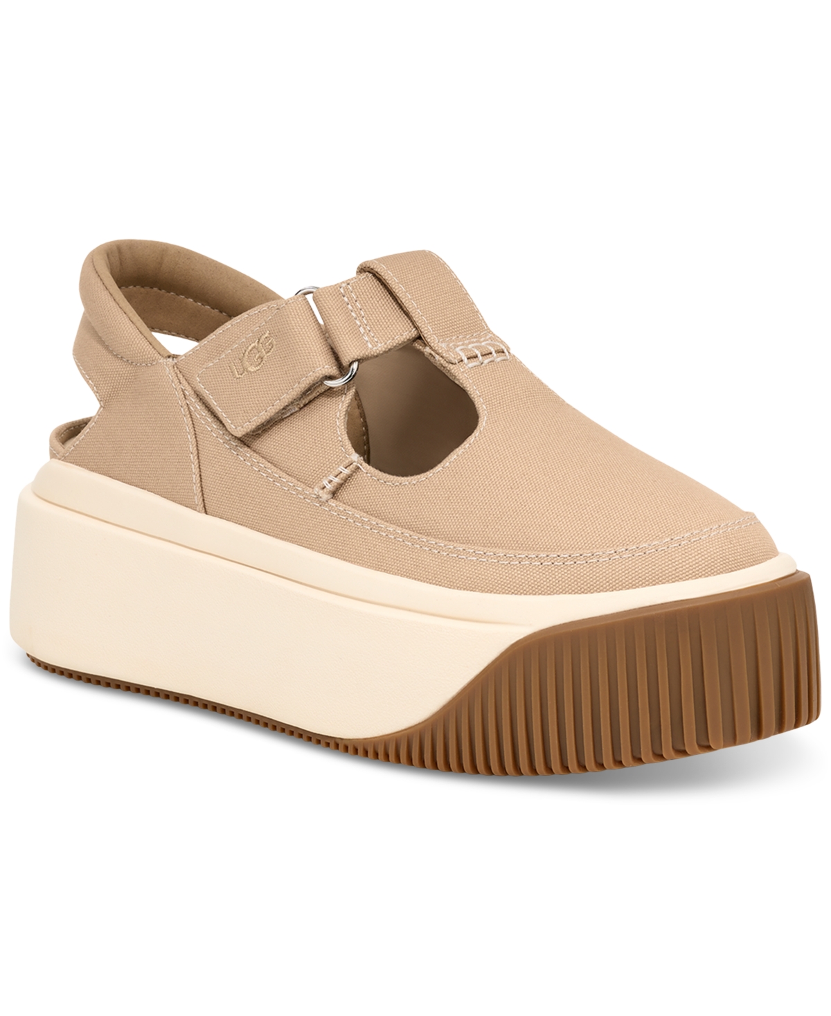 Women's Ez-Duzzit T-Strap Platform Flats - Mustard Seed