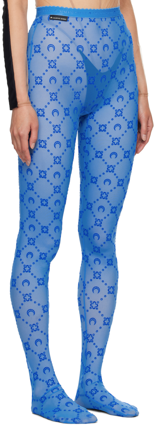 Marine Serre SSENSE Exclusive Blue Moonogram Tights