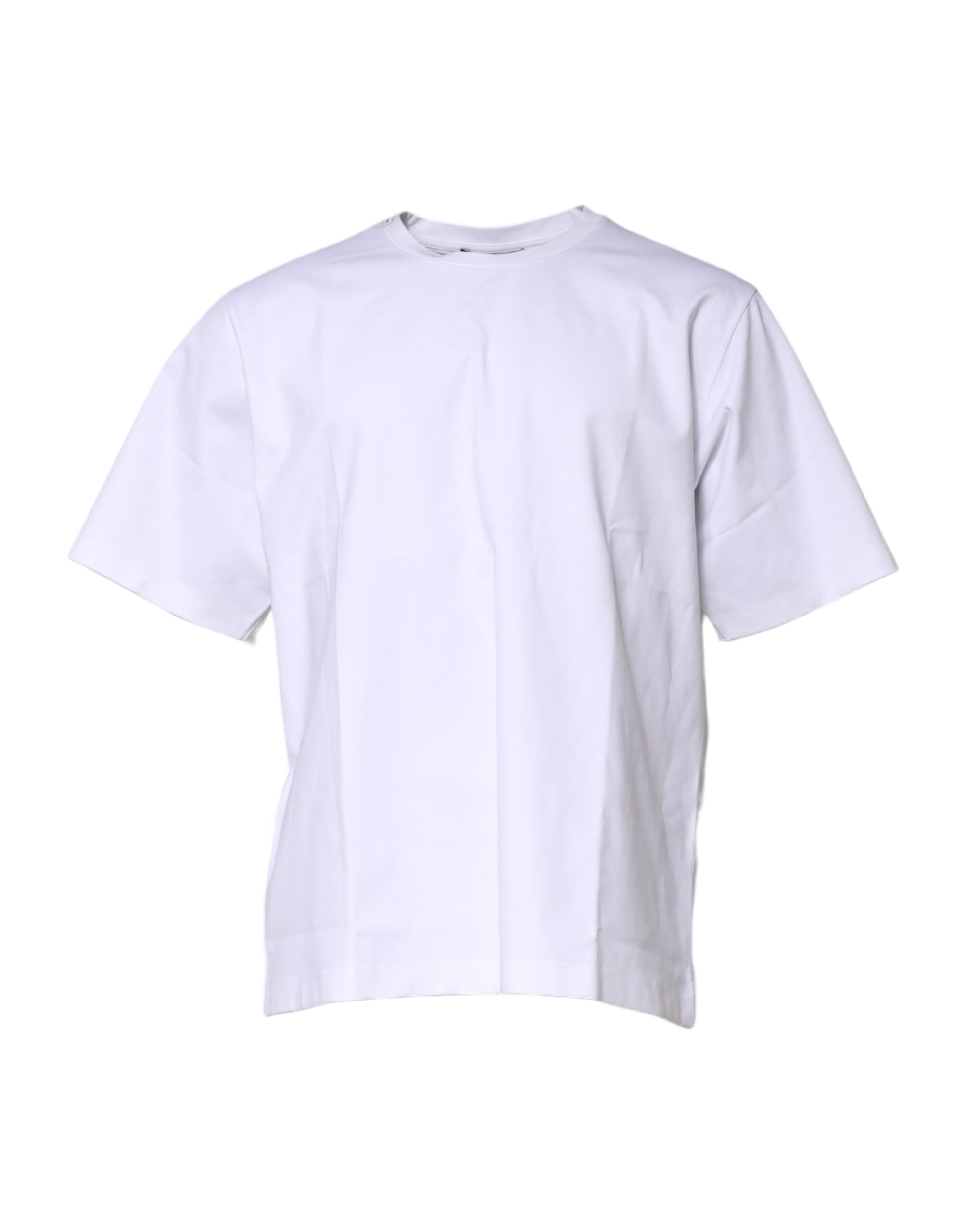 Cotton-Blend Crew Neck T-Shirt — White