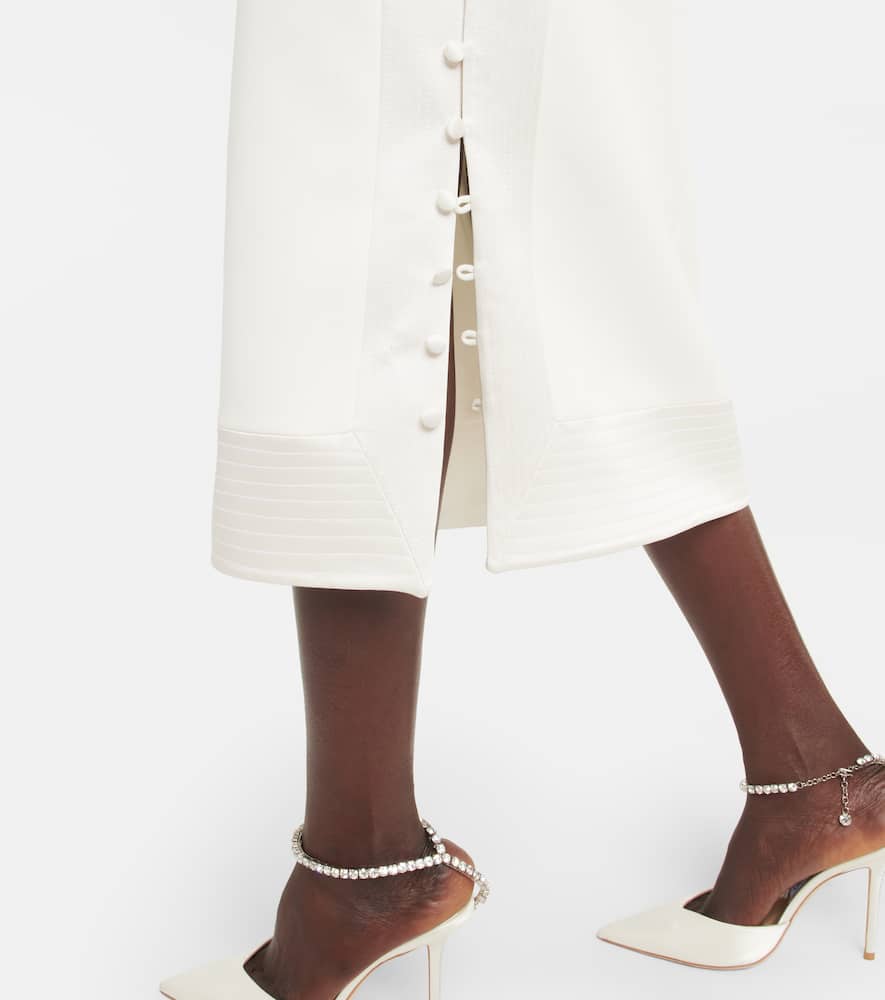 Asymmetrical crêpe midi dress
