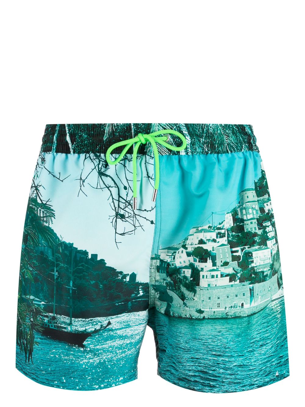 Graphic-print swim shorts - Blue