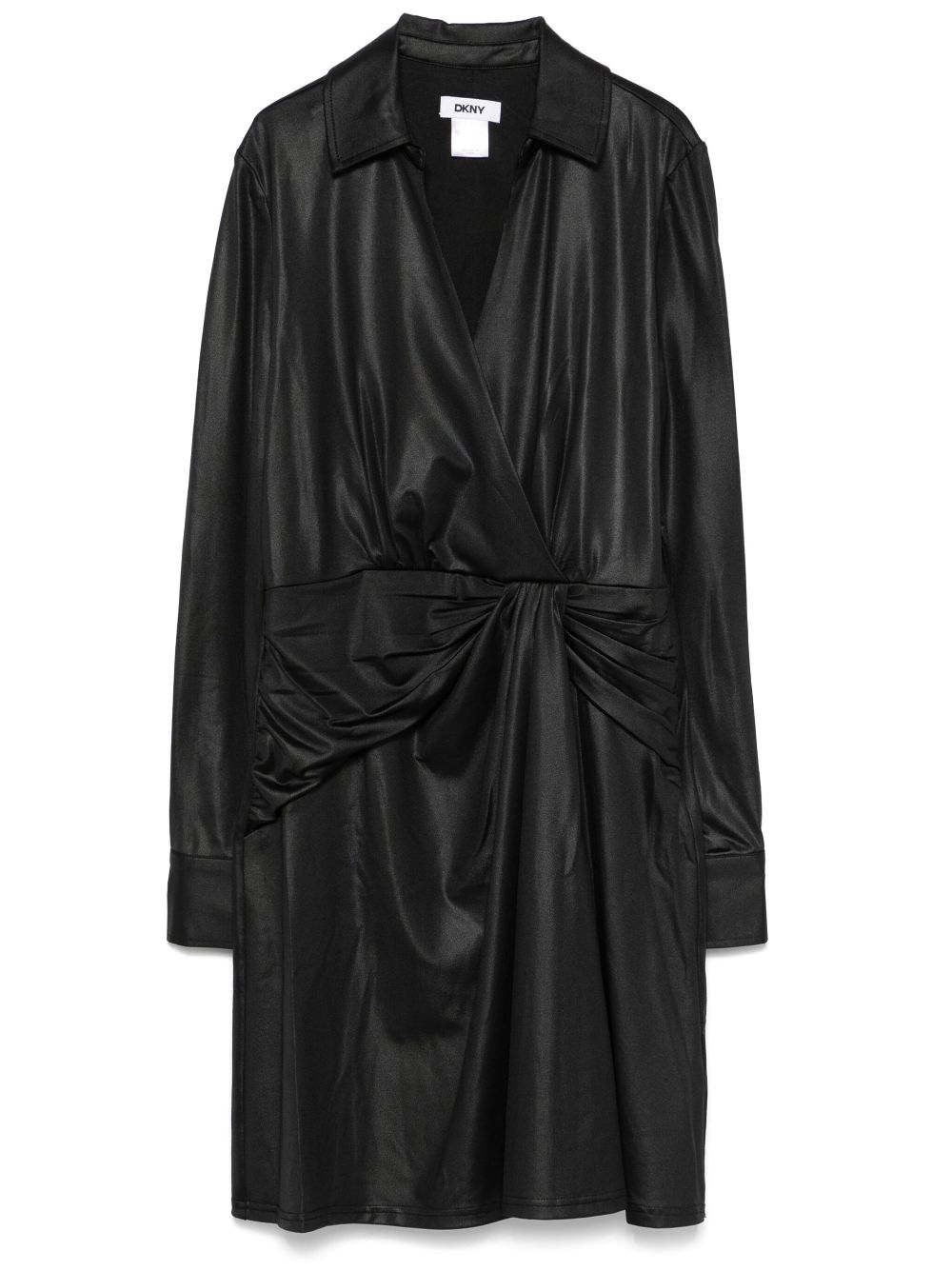 Pleat-detail midi dress - Black