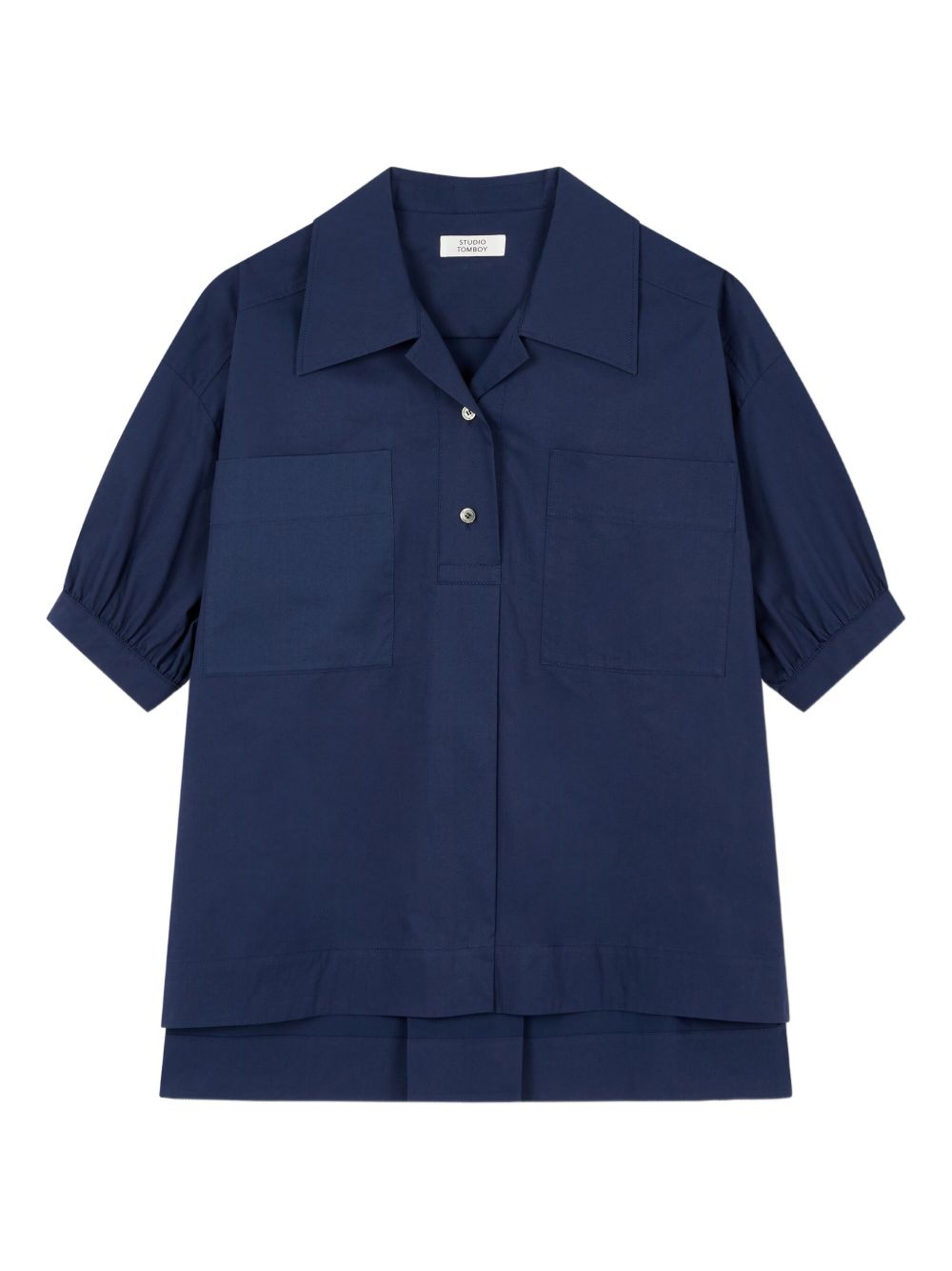 Puff-sleeve chest-pockets shirt - Blue