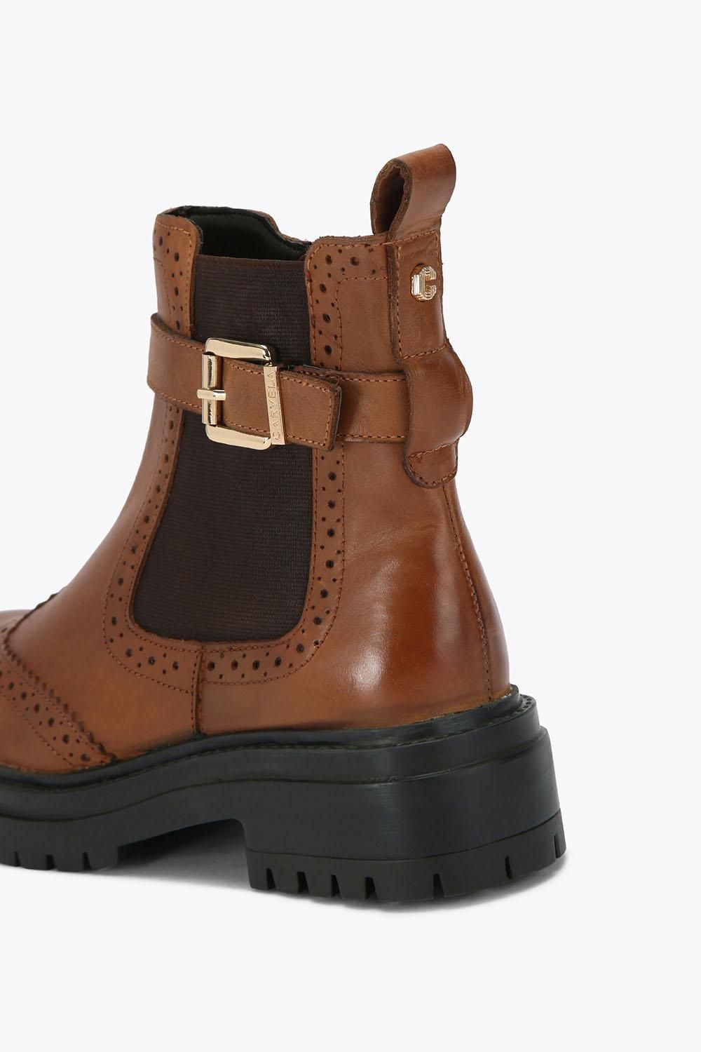 Carvela 'headline Brogue' Leather Boots In Tan