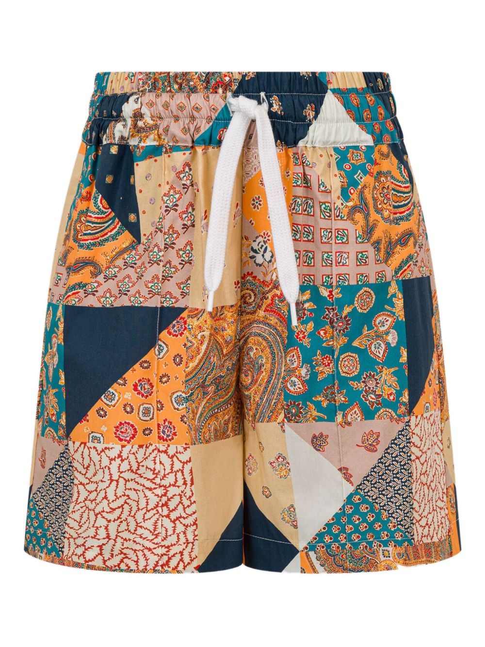ETRO KIDS patchwork cotton shorts - Orange