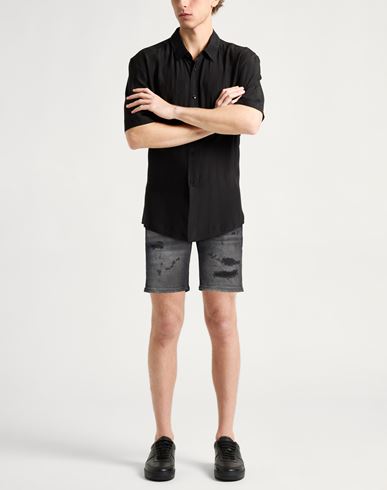 Man Denim shorts Black Size 28 Cotton, Elastane