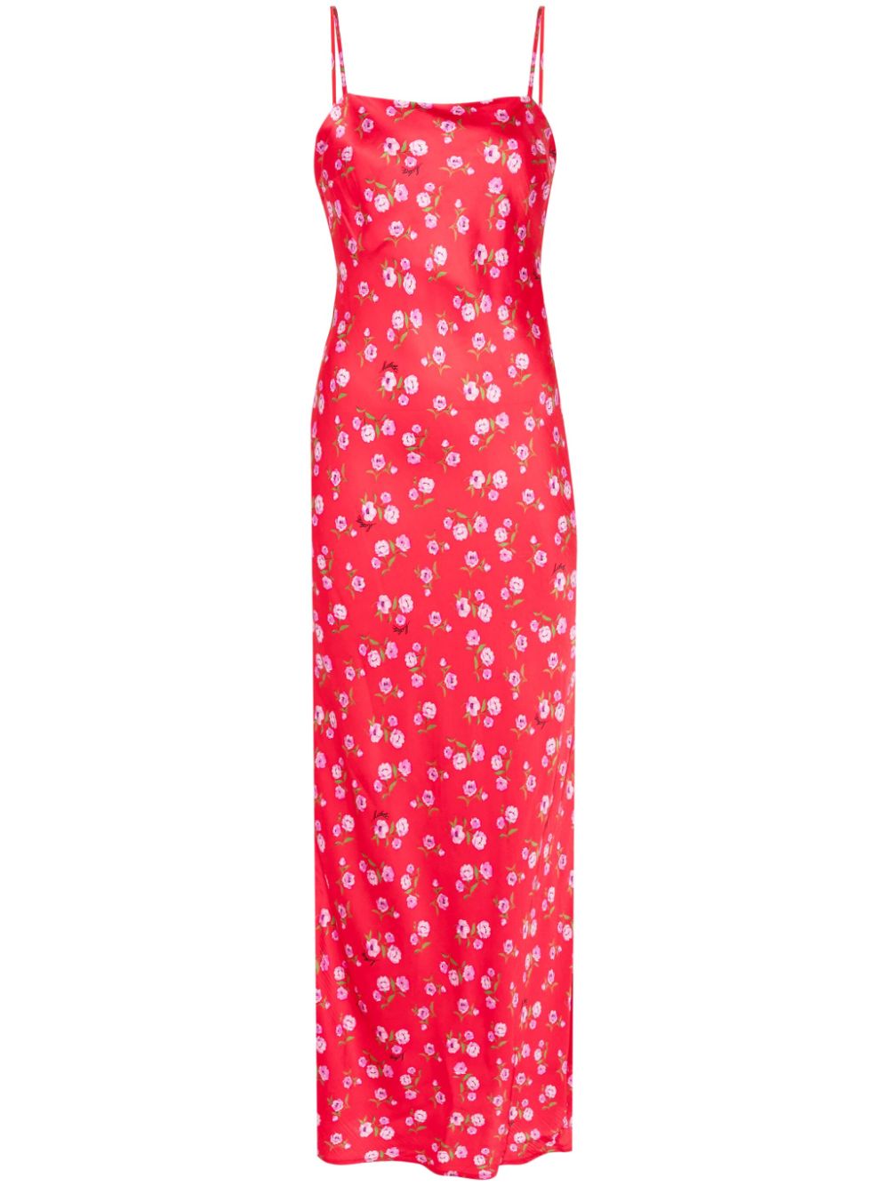 Floral-print dress - Red